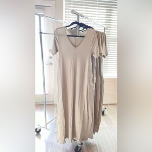 GRAY MAXI DRESS WITH POCKETS BRAND NEW SIZES S,M,L,XL